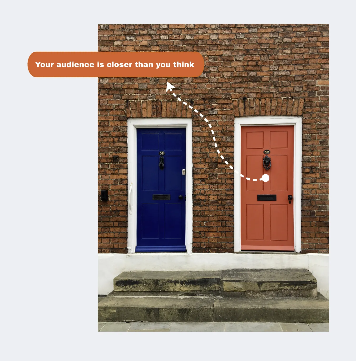 Two front doors representing addressable audiences