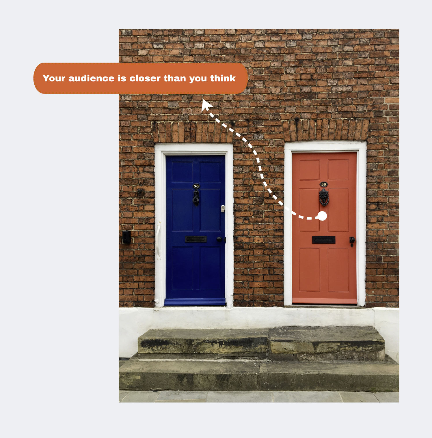 Two front doors representing addressable audiences