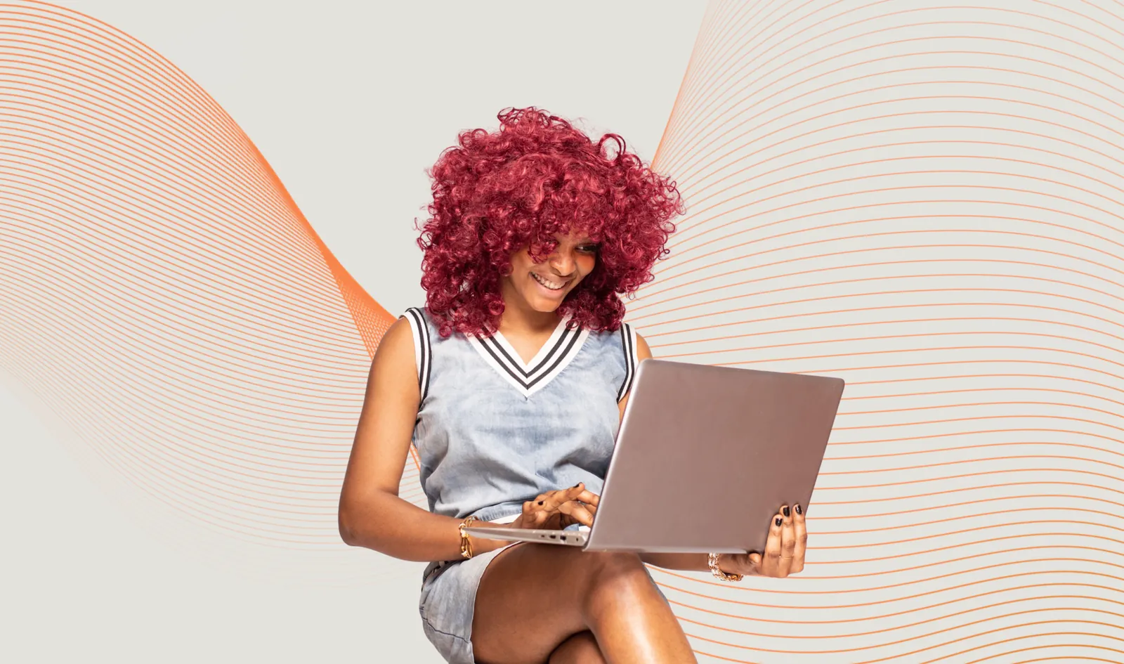 Person typing on a laptop while building an audience segment