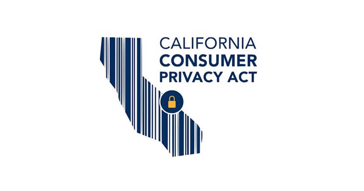An image for the California Consumer Privacy Act (CCPA) with the state shape as a bardcode with a padlock overlayed on top